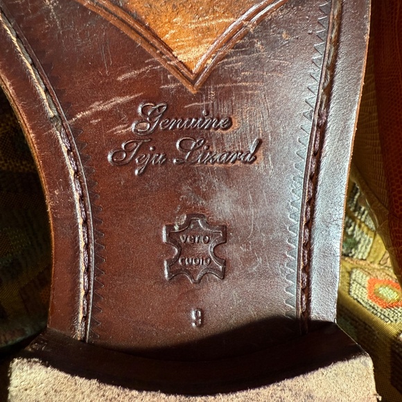 David Eden Teju lizard "TWIST" spectators men's 9 caramel/bone + box, bag, trees - Picture 9 of 14